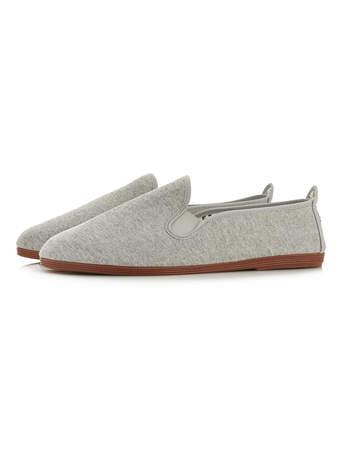Topman Mens Flossy Grey Jersey Plimsolls
