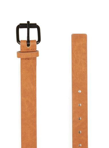 Topman Mens Brown Washed Tan Faux Suede Belt