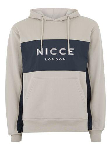 Topman Mens Grey Nicce Gray Panelled Hoodie