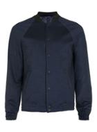 Topman Mens Blue Navy Raglan Tailored Bomber Jacket