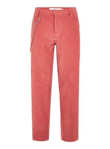 Topman Mens Pink Wide Leg Corduroy Pants