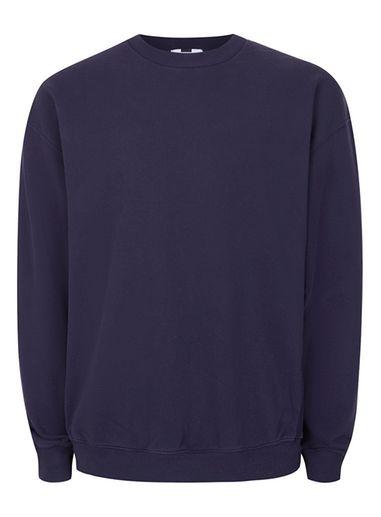 Topman Mens Blue Navy Side Panel Oversized Sweatshirt
