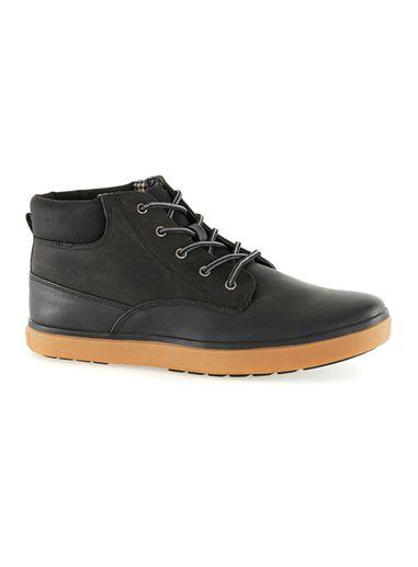 Topman Mens Black Faux Leather Short Cuff Boots