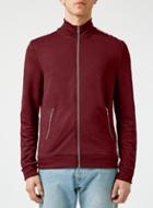 Topman Mens Red Burgundy And Off White Track Top