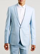 Topman Mens Light Blue Skinny Fit Suit Jacket