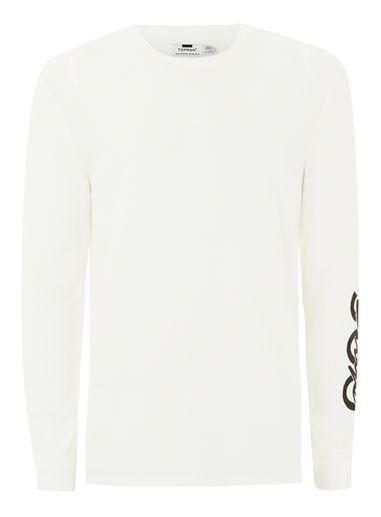 Topman Mens Black Off White Waffle '500' T-shirt
