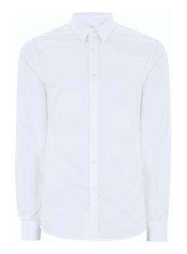 Topman Mens White Premium Egyptian Cotton Double Cuff Shirt