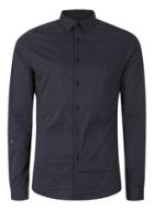 Topman Mens Blue Navy Pindot Stretch Skinny Fit Dress Shirt