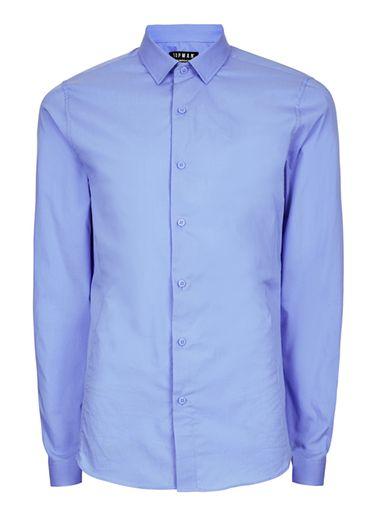 Topman Mens Blue Ultra Muscle Fit Dress Shirt