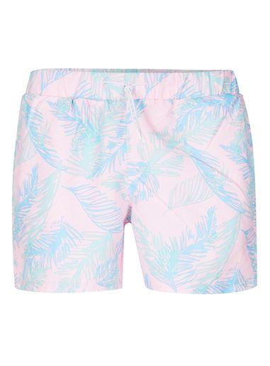 Topman Mens Pink And Blue Leaf Print Swim Shorts