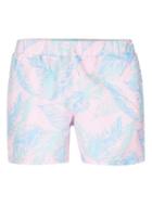 Topman Mens Pink And Blue Leaf Print Swim Shorts