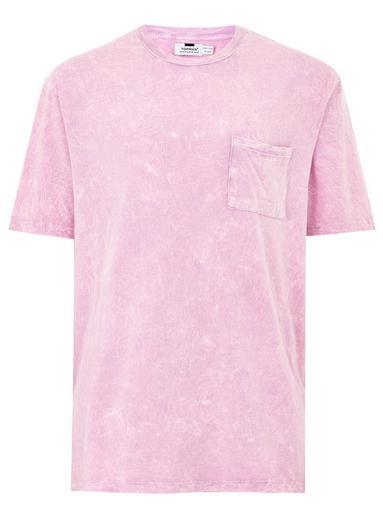 Topman Mens Pink Acid Wash Oversized T-shirt