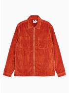 Topman Mens Brown Rust Corduroy Zip Slim Shirt