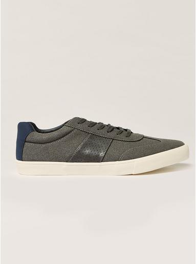 Topman Mens Grey Gray Faux Suede Retro Sneakers