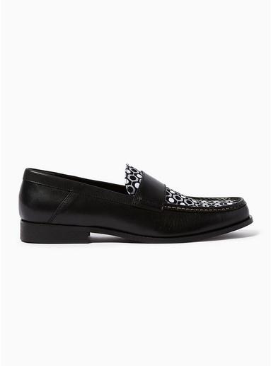 Topman Mens Black Muse Geo Loafers