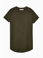 Topman Mens Khaki Forest Green Longline T-shirt