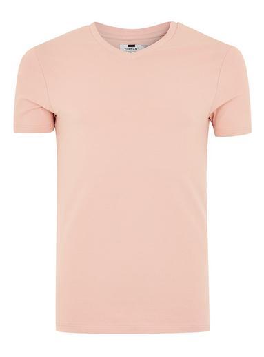 Topman Mens Pink Ultra Muscle V Neck T-shirt
