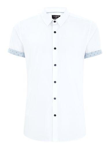Topman Mens White Geometric Print Shirt