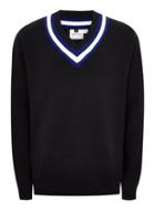 Topman Mens Navy 'milan' Oversized V Neck Sweater