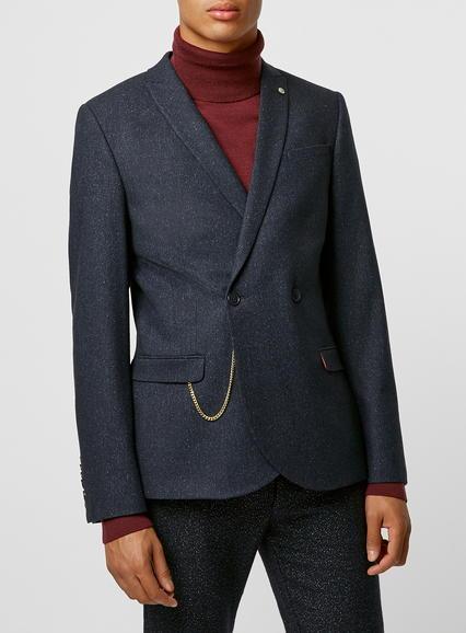 Topman Mens Blue Noose & Monkey Salinger Blazer