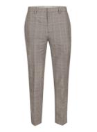 Topman Mens Mid Grey Gray Check Linen Skinny Fit Suit Pants