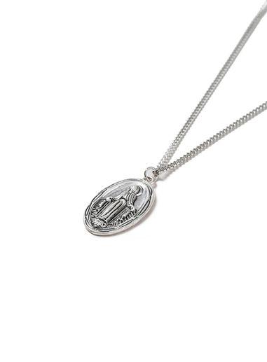 Topman Mens Silver Oval Pendant Necklace*