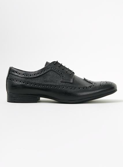 Topman Mens Black Longwing Brogues