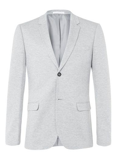 Topman Mens Light Grey Marl Skinny Fit Jersey Blazer
