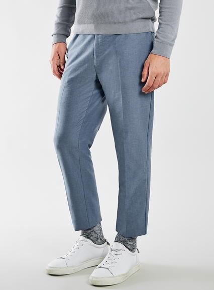 Topman Mens Mid Blue Cropped Pants
