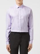 Topman Mens Purple Lilac Diagonal Twill Long Sleeve Dress Shirt
