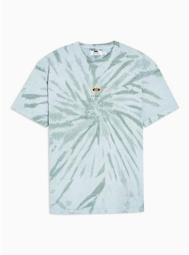 Topman Mens Blue Oversized Tie Dye T-shirt