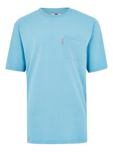 Topman Mens Aqua Blue Taping T-shirt