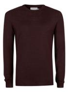 Topman Mens Premium Burgundy Merino Blend Sweater