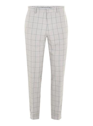 Topman Mens Green Gray Check Muscle Fit Pants