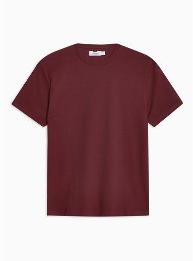 Topman Mens Red Burgundy Ottoman T-shirt