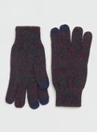 Topman Mens Multi Burgundy, Navy, Green Twisted Gloves