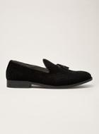 Topman Mens Black Faux Suede Rana Quilted Loafers