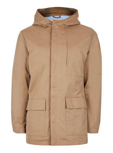 Topman Mens Selected Homme Brown Hooded Jacket