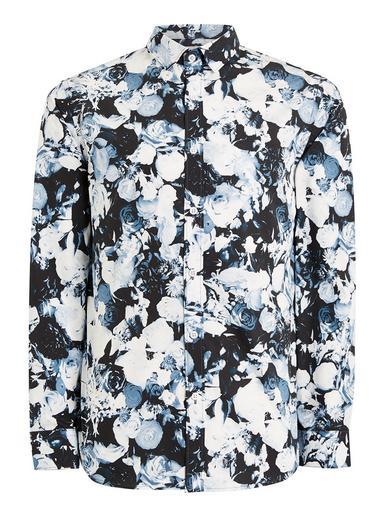 Topman Mens Black Selected Homme Navy Floral Shirt