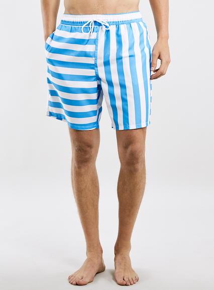 Topman Mens Blue Stripe Board Shorts