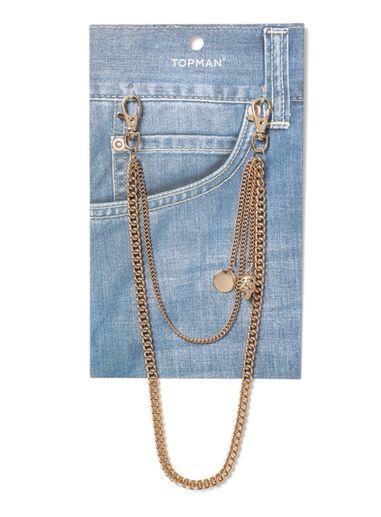 Topman Mens Gold Skull And Cross Wallet Chain*
