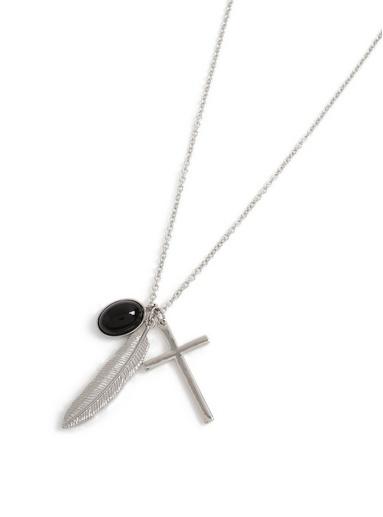 Topman Mens Black Silver Cluster Necklace*