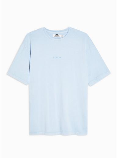 Topman Mens Washed Blue 'berlin' Oversized T-shirt
