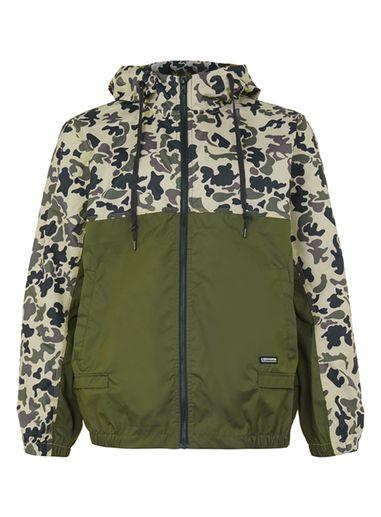 Topman Mens Green Converse Camo Windbreaker Jacket