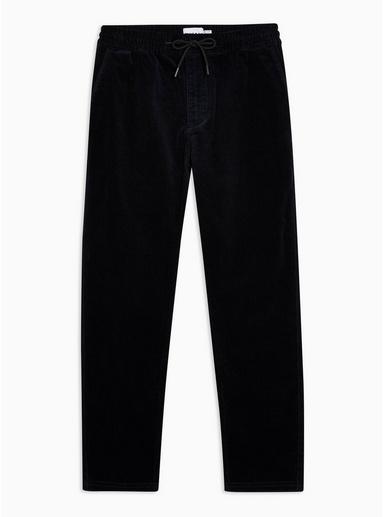 Topman Mens Navy Corduroy Cropped Stretch Skinny Trousers
