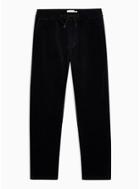 Topman Mens Navy Corduroy Cropped Stretch Skinny Trousers