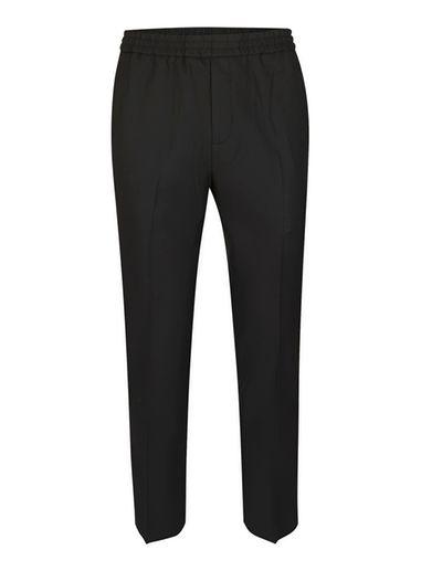 Topman Mens Black Side Piping Cropped Formal Joggers