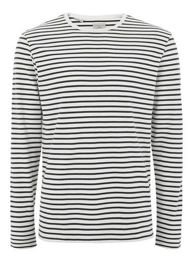 Topman Mens Selected Homme Blue Stripe T-shirt