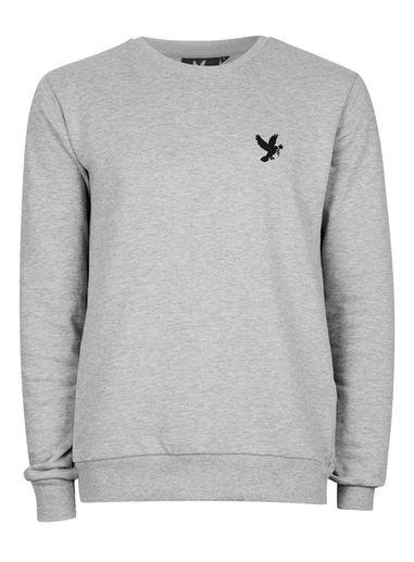 Topman Mens Grey Devote Gray Loop Back Cotton Sweatshirt*