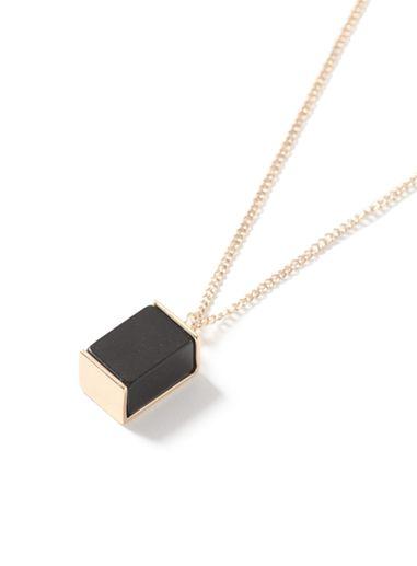 Topman Mens Gold Look Semi Precious Cube Necklace*